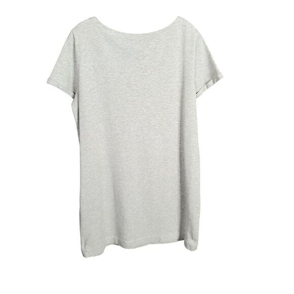 Eileen Fisher Size M Dress Cover Up Minimalist Pique Knit Neutral Short Sleeve - Picture 2 of 10